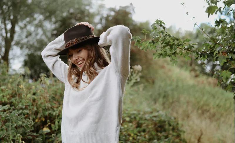 Hicks and Brown Suffolk Fedora in Dark Brown with Pheasant Feather Wrap-1